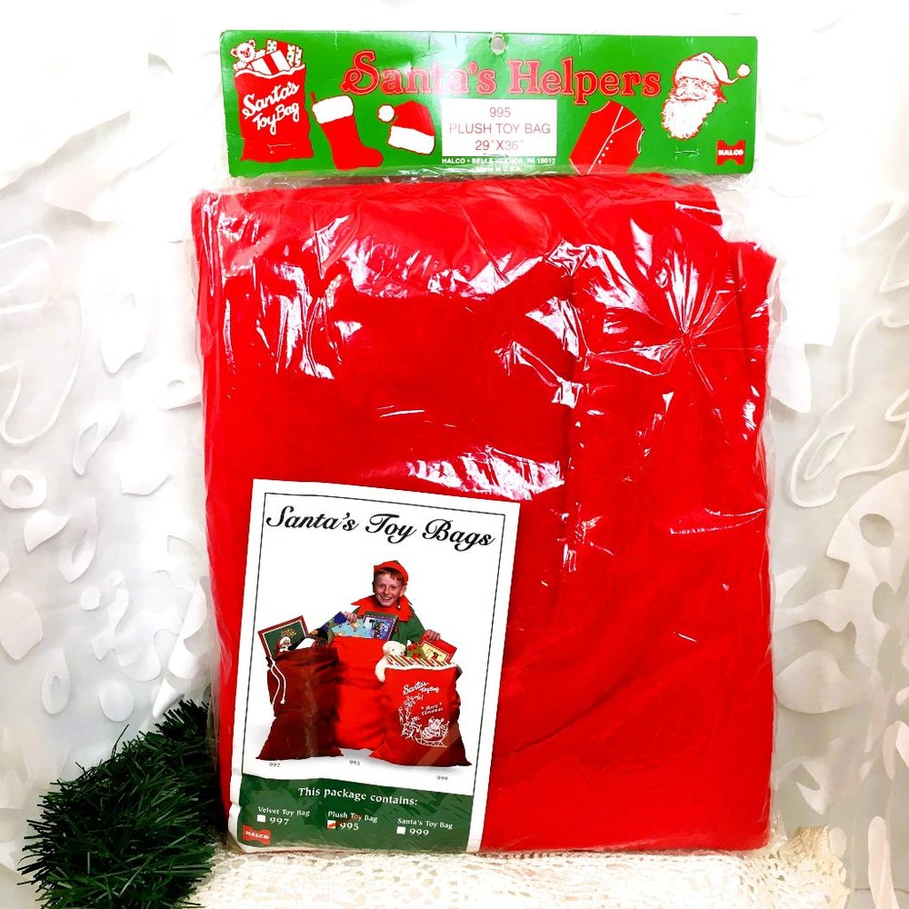 Halco Red Plush Santa Toy Bag #995 NWT NOS